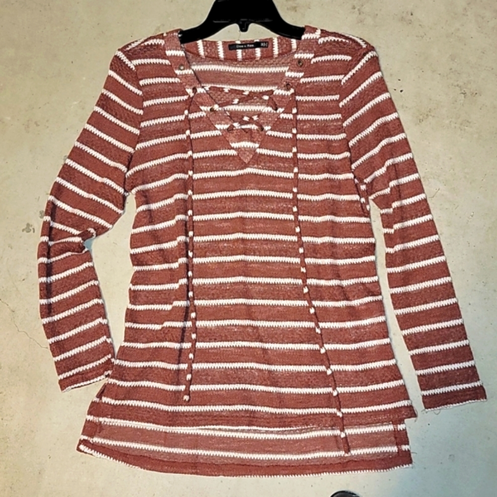 New! Long Sleeve Rust Top